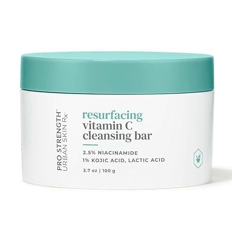 Pro Strength Resurfacing USRx® Vitamin C Cleansing Bar, Multi-Tasking Cleanser for Dull Skin, Cleanses, Resurfaces and Brightens Complexion, Formulated with Niacinamide and Lactic Acid, 3.7 Oz