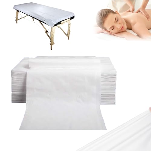 100pcs Disposable Bed Sheets, 31" x 71" For Massage Table - Pure White Non-Woven Fabric, Clean, Breathable & Soft, Gentle On Skin, For Disposable Sheets Massage Table Massage Beauty Tattoos
