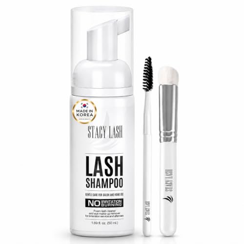 Stacy Lash Eyelash Extension Shampoo & Brush - 50ml Foaming Cleanser