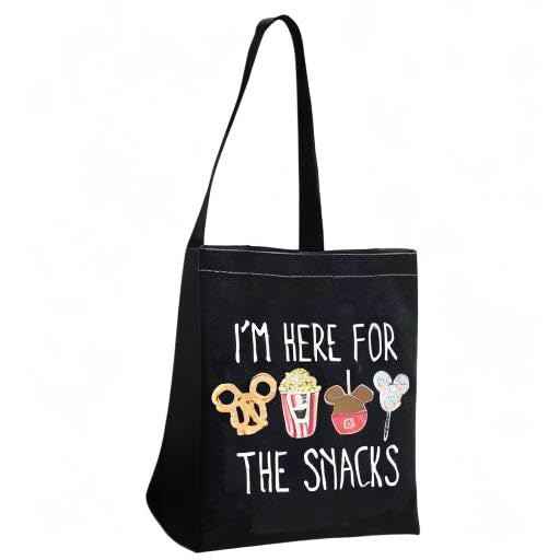 GJTIM Snacks Lover Gift Family Vacation Gift Snacks Travel Bag I’m Here For The Snacks Makeup Bag (For The Snacks ToteBlack)