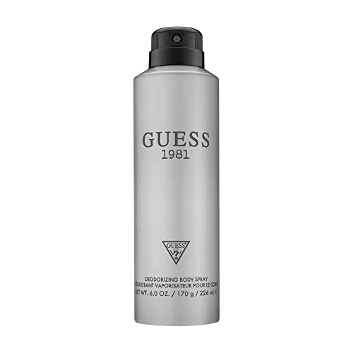 GUESS 1981 Men's Deodorizing Body Spray - Woody Oriental Fragrance, 6 oz