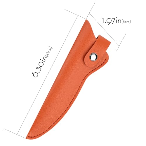 SHIDOW Orange PU Leather Scissor Sheath 2-Pack Snap