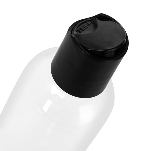60 PCS 4oz Clear Plastic Empty Bottles, Squeezable Travel Containers with Black Disc Cap, Refillable Empty Lotion Bottles for Shampoo Lotions Shower
