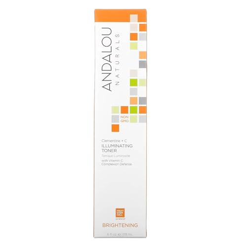 Andalou Naturals, Toner Facial Toner Helps Hydrate Balance Skin pH For Clear Bright Skin, Clementine Plus C, 6 Fl Oz