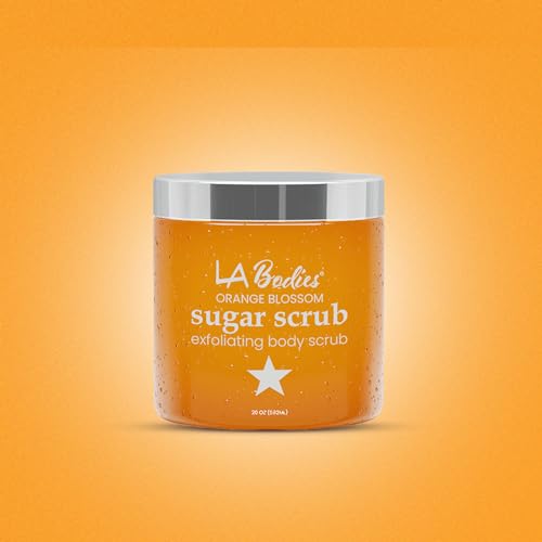 Sugar Scrub Exfoliating with Orange Blossom and Other Natural Ingredients for Body Scrub and Foot Scrub - Soft Scrub for Nourishing Essential Skin Care, 20 oz (592 mL), Made in USA
