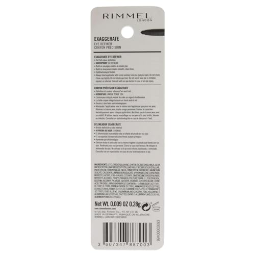 Rimmel Exaggerate Waterproof Eye Definer Eyeliner Pencil, Rich Brown