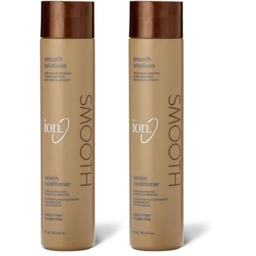 ion Keratin Smoothing Conditioner, Sulfate free, eliminates frizz and strengthens, 10.5 oz (Pack of 2)