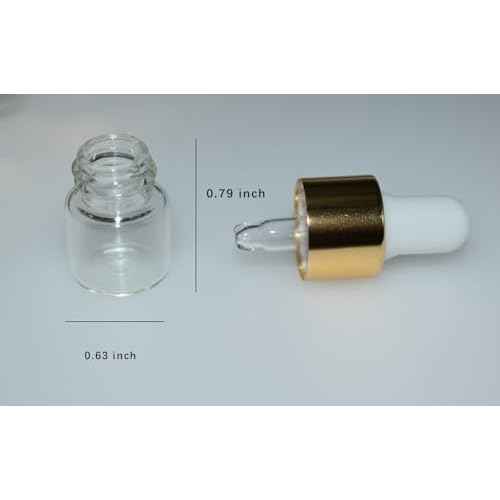 Small Dropper Bottle, 10pcs 1ml Mini Sample Dropper Bottles Mini Makeup Containers for Travel Liquids Tiny Glass