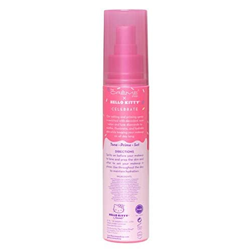 The Cr?me Shop x Hello Kitty - Korean Skin Care Celebrate Priming & Setting Facial Spray (Rose Water & Diamond) - Hydration, For Makeup, Natural Essence