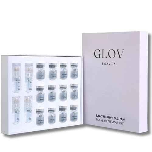 Glov Beauty Micro Infusion Hair Renewal Kit ? 0.25mm Gold Derma Stamp with Hyaluronic Acid, Peptide & Botanical Serum Ampoules | Hydrating Scalp Treatment for Fuller, Thicker-Looking, Healthier Hair