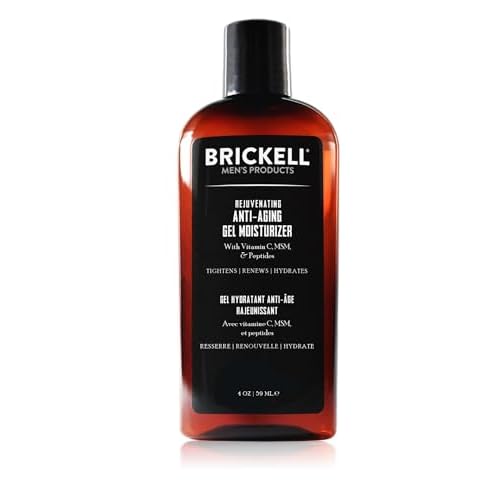 Brickell Men's Rejuvenating Anti-Aging Gel Moisturizer For Men, Natural and Organic, Fast Absorbing Moisturizer Reduces Fine Lines and Wrinkles (Scented, 4 oz)