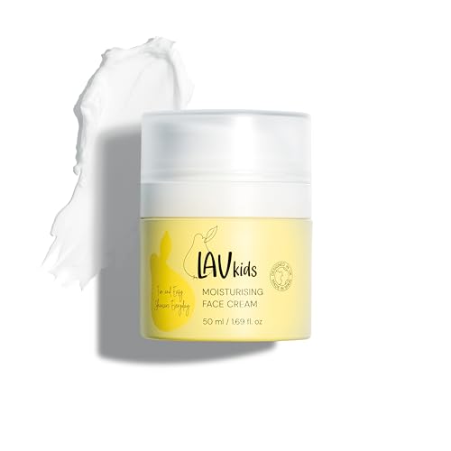 Face Moisturiser with Jojoba Oil, Sweet Almond Oil, Shea Butter 50ml, Gentle Kids and Baby Moisturiser Cream, Dermatologically Tested for All Skin Types