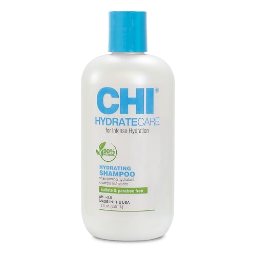 CHI HydrateCare Hydrating Shampoo, Balances Hair Moisture and Protects Against Damage and Hair Breakage, Sulfate, Paraben, & Cruelty-Free, 12 Oz