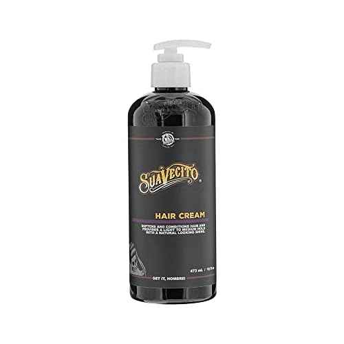 Suavecito Hair Cream Pump Bottle Medium Shine All Day Light Hold (16 oz)