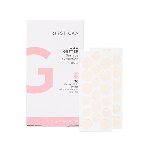 ZitSticka Hydrocolloid Patches | 36 Pack GOO GETTER Pimple Patches to Cover Zits & Blemishes | Acne Treatment or Healing Acne Dots, Exfoliating & Moisturizing Skin | Zit Patch and Pimple Stickers