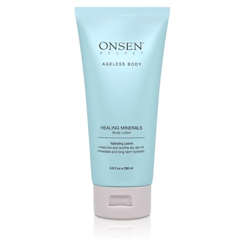 Onsen Secret Natural Daily Moisturizing Body Lotion w/Smoothing Organic Shea Butter for Normal to Dry Skin w/Healing Minerals, Jojoba, Aloe Vera, Vitamin E & Rice Bran Non-Greasy (Hydrating Leaves)