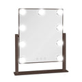 Zadro Hollywood Lighted Vanity Mirror with 9 LED Bulbs, 3 Color Light Settings, 360¡Æ Rotation Makeup Mirror Head (14" H x 12" W | 1X | Chocolate)
