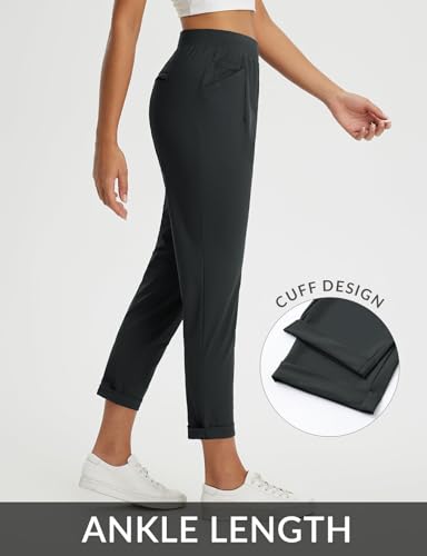 Baleaf Women's Stretchy Travel Pants with Zipper Pockets