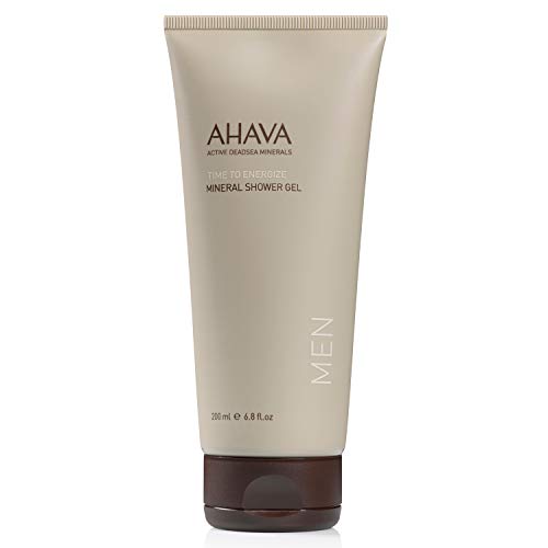 AHAVA Time To Energize Men's Mineral Shower Gel - Refreshing Shower Gel, Soothing, Energizing & Skin-Friendly Cleanser, with Osmoter, G-Force, Aloe Vera, Allantoin & Zinc, 6.8 Fl.Oz
