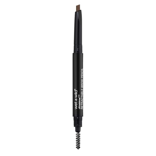 Wet n Wild Ultimate Eyebrow Pencil - Medium Brown, Dual-Sided Brow Brush, Fine Tip, Retractable, 1 Count