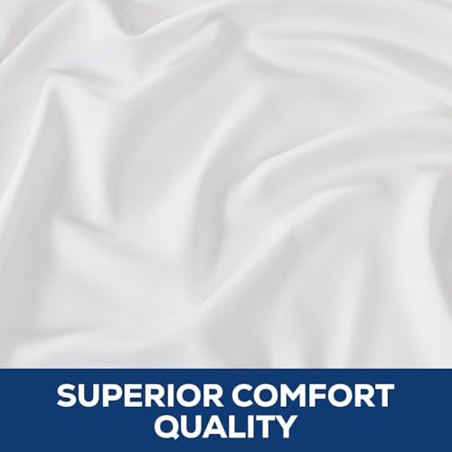 Linteum Textile Twin Long Flat Sheet ? 66x115 in, 250 Thread Count Polycotton, Soft & Durable White Top Sheet, Wrinkle-Resistant, Ideal for Dorm, Hotel, Spa & Hospital [6 Pack]