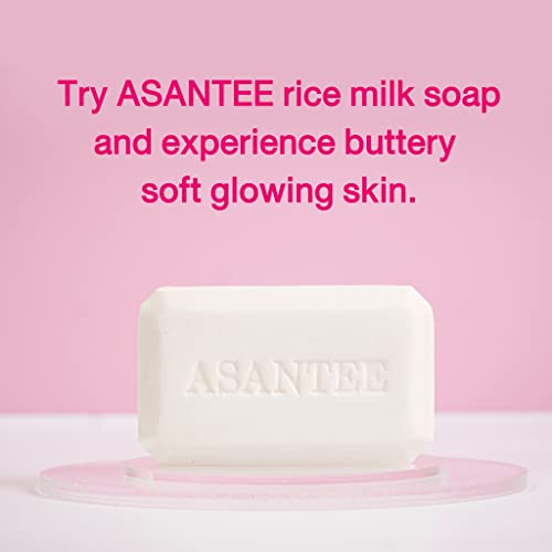 ASANTEE Rice Milk with Collagen and Honey Soap - Luxurious Body Soap for Soft, Clear, and Radiant Skin - Scent Long-Lasting (Pack of 6)