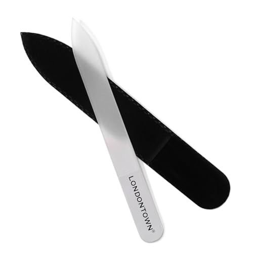 LONDONTOWN Glass Nail File - Clear Double-Sided Crystal Nail Buffer