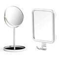 Ettori Shower Mirror Fogless for Shaving and Makeup Mirror-1x and 5X Magnification