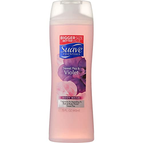 Suave Naturals Body Wash Sweet Pea and Violet 15 oz (Pack of 3)