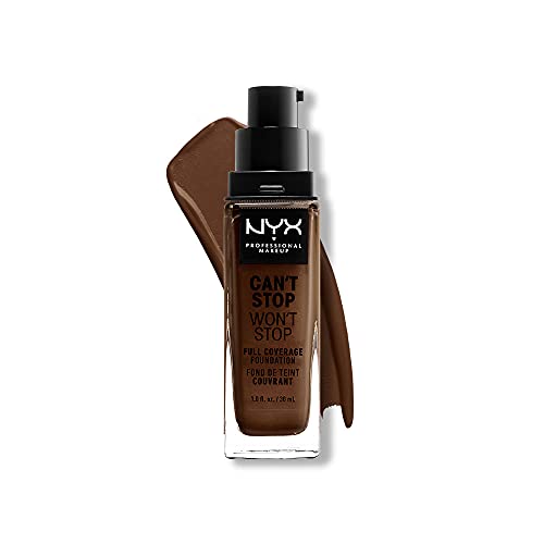 NYX PROFESSIONAL MAKEUP Can't Stop Won't Stop Foundation, 24h Full Coverage Matte Finish - Chestnut