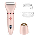 Lanumi Women Electric Razor 2 in 1 Bikini Trimmer Facial Hair Removal USB Rechargeable Body Shaver Wet Dry Pubic Hair Trimmer Lady Shaver LCD Display£¬Gifts for Women (Pink)