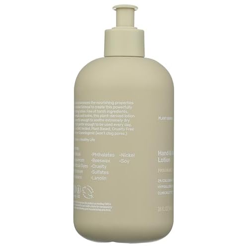 Hydrating Hand & Body Lotion, 16?oz ? Fragrance?Free, 99% Plant?Derived with 2% Colloidal Oatmeal, EWG Verified, Hypoallergenic, Paraben?Free, Sulfate?Free, Cruelty?Free