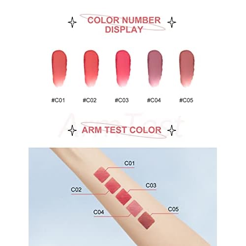 INTO YOU Matte Lipstick, Super Stay Lip Mud for Women, Lip Stain Long Lasting Waterproof, Lip Color Soft Lightweight, Smooth Lip Clay Mousse, Dual-Use For Lips And Cheek, Nude Lipstick (C5)