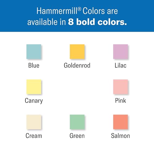 Hammermill Colored Paper, 20 lb Goldenrod Printer Paper, 8.5 x 11-1 Ream (500 Sheets) - Made in the USA, Pastel Paper, 103168R