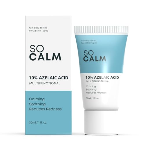 Azelaic Acid 10% - SoCalm Rosacea Relief for Face, Redness & Acne, Soothes Irritation & Suited for All Skin Types