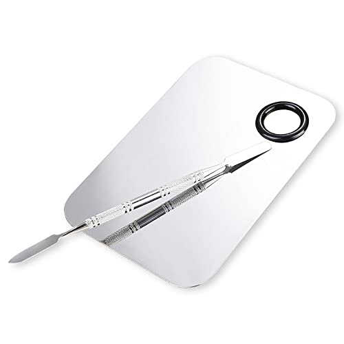 Makeup Mixing Palette Stainless Steel Square Spatula Tool - 1 Pcs