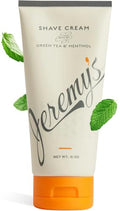 All Natural Men's Shaving Cream with Green Tea & Menthol - Rich Lather for Face & Body, Sensitive Skin, 6 Fl Oz