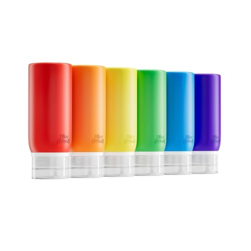 TSA Approved Travel Bottles 3oz - 6 Pack Leak Proof Silicone