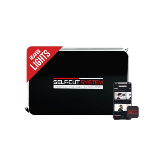 Self-Cut System Heaven Lights 3-Way Mirror with LED Lights & Chrome Glass for Men’s Haircuts