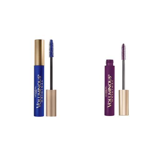 L¡¯Or?al Paris Makeup Voluminous Original Mascara, Cobalt Blue, 0.26 Fl Oz & Makeup Voluminous Original Mascara, Deep Violet, 0.27 Fl Oz