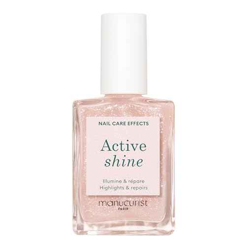 Manucurist Active Shine Illuminating & Care Nail Polish - Nail Concealer - No Lamp - Ultra-Shiny 2 in 1 Nude Gel Polish: Nail Strengthener and Growth, Highlighter & Care - Damaged Nails Repair