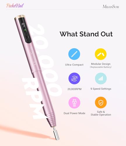 Cordless Pen-Shaped Nail Drill for Manicures - Portable & Adjustable Speed