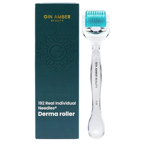 Gin Amber Beauty Derma Roller for Face ? Stainless Steel ? Skincare Tool for Even Product Application and Refined-Looking Skin