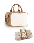 Large Waterproof Makeup Bag with Brush Holder & Handle