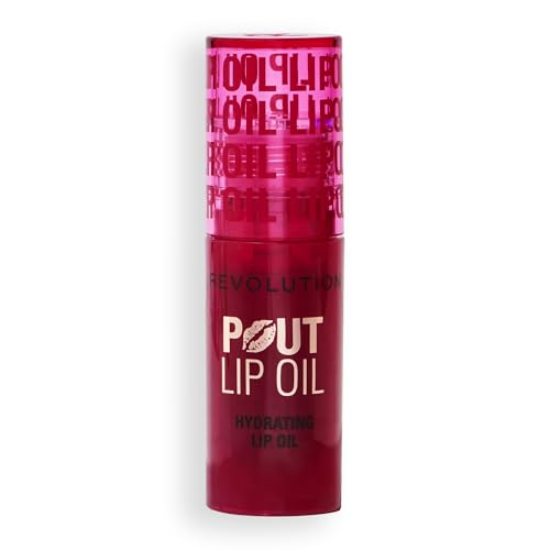 Revolution Pout Lip Oil Cherry Red - High-Shine Nourishing Tinted Oil