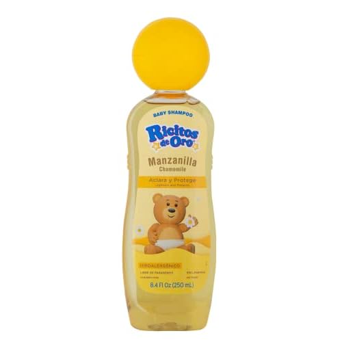 Ricitos de Oro Chamomile 3-Pack Hair Gel with 4.05 Oz Jars and Baby Shampoo 3 Pack with 8.4 FL Oz Bottles
