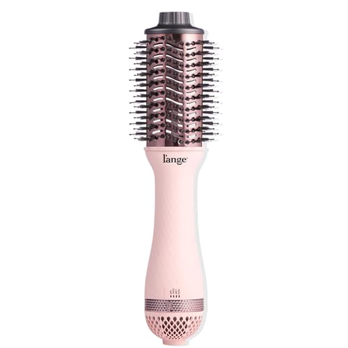 L'ANGE HAIR Le Volume 2-in-1 Titanium Blow Dryer Brush | Hot Air Brush for Hair Drying & Styling | Ionic Oval Barrel for Smooth, Frizz-Free Volume | (Blush ? 60mm)