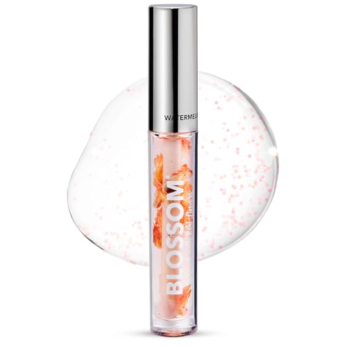 Blossom Lip Gloss & Oil with Olive Oil, Real Flowers, Watermelon