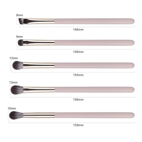 Eye Makeup Brush Set - 5Pcs Professional Eyeshadow & Eyebrow Brushes