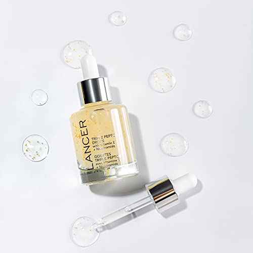 Lancer Skincare Triple Peptide Drops with Vitamin E, Daily Anti-Aging Face Serum with Hydrating Hyaluronic Acid, 1 Fluid Ounce